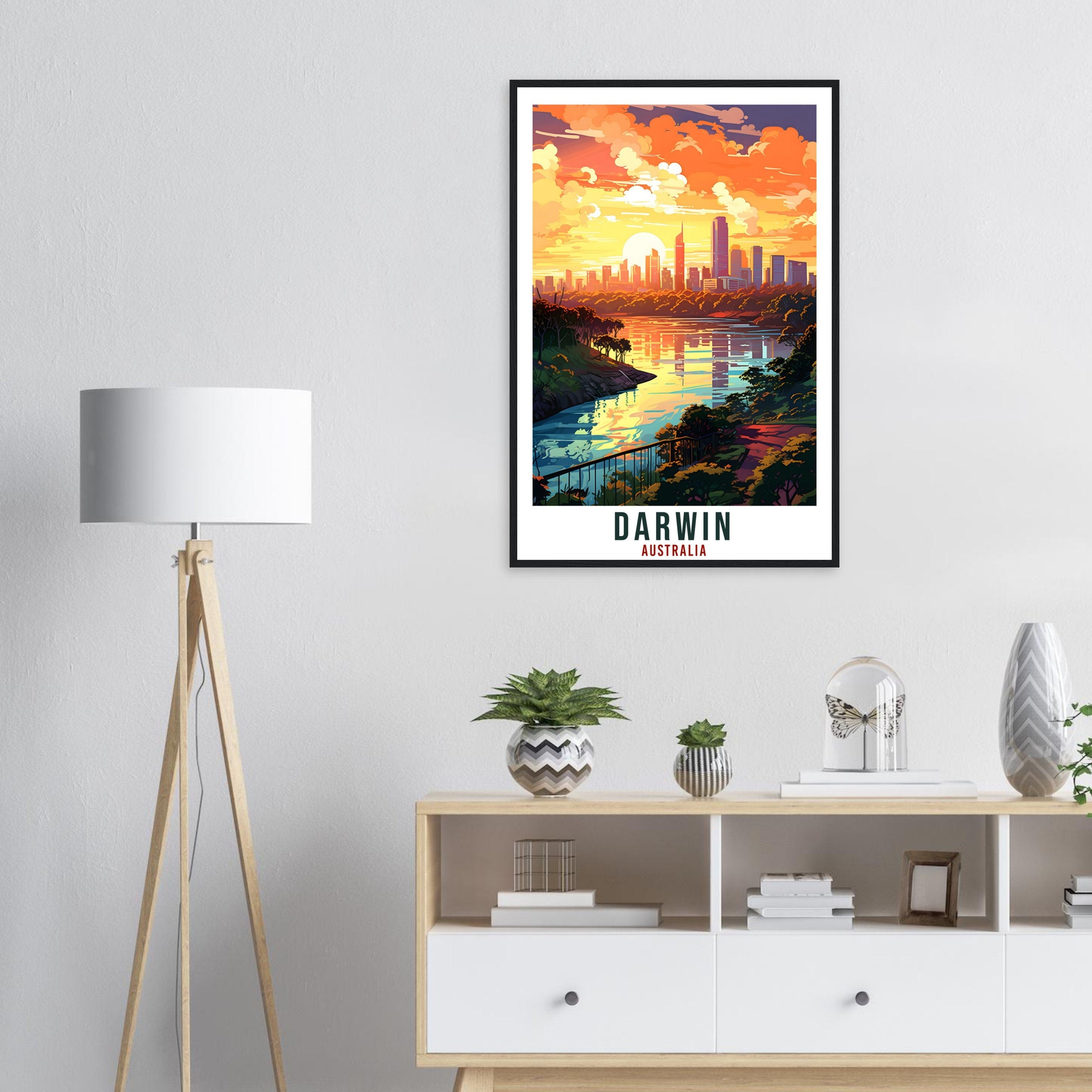 Darwin Travel Poster Wall Art Darwin Australia Home Décor Artwork Wall Hanging Darwin Art Gift Darwin Travel Print Australian Art Lover Gift