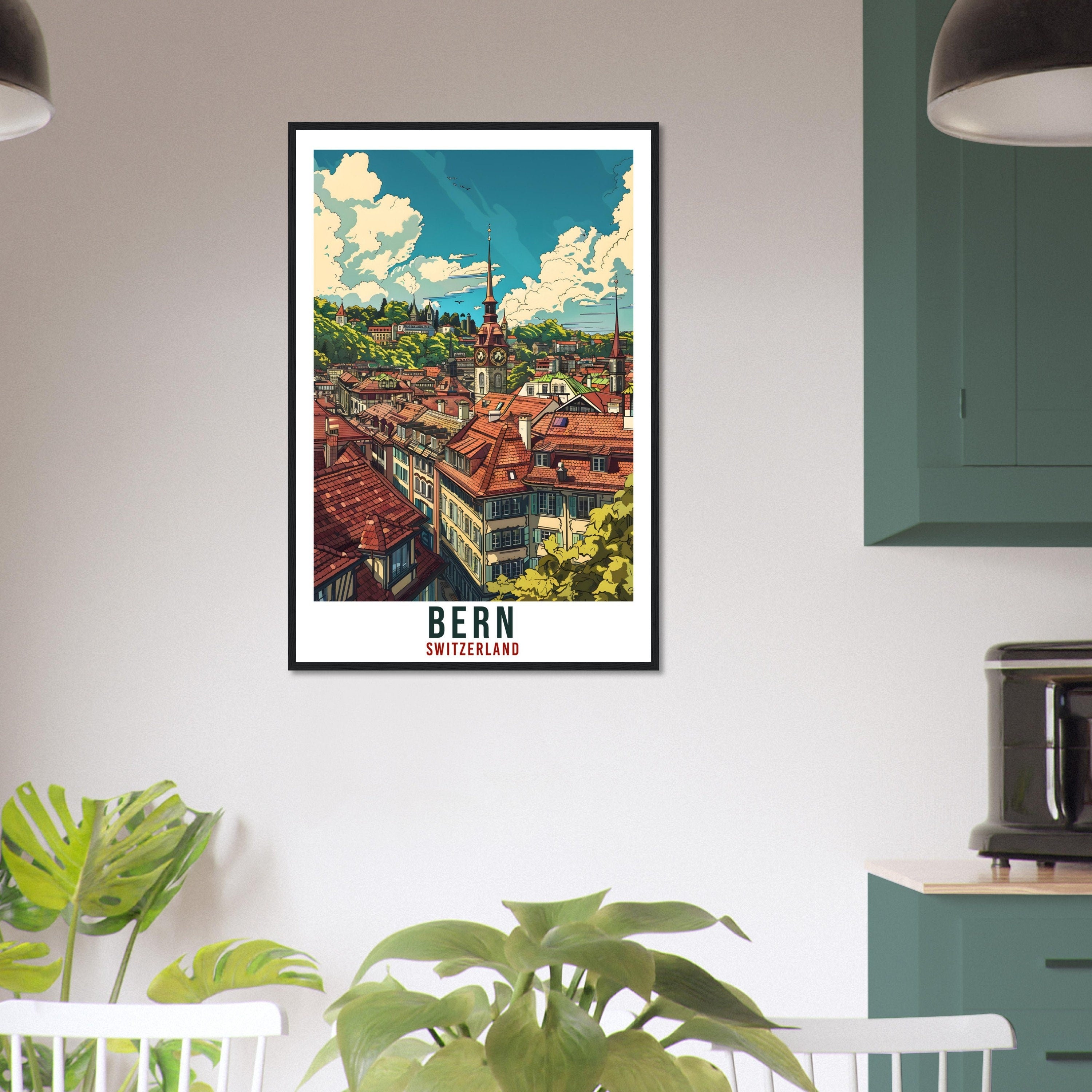 Bern Travel Poster Swiss Wall Art Bern Wall Hanging Home Living Décor Bern Gift Art Lovers Gift Switzerland Artwork Gift Swiss Travel Print