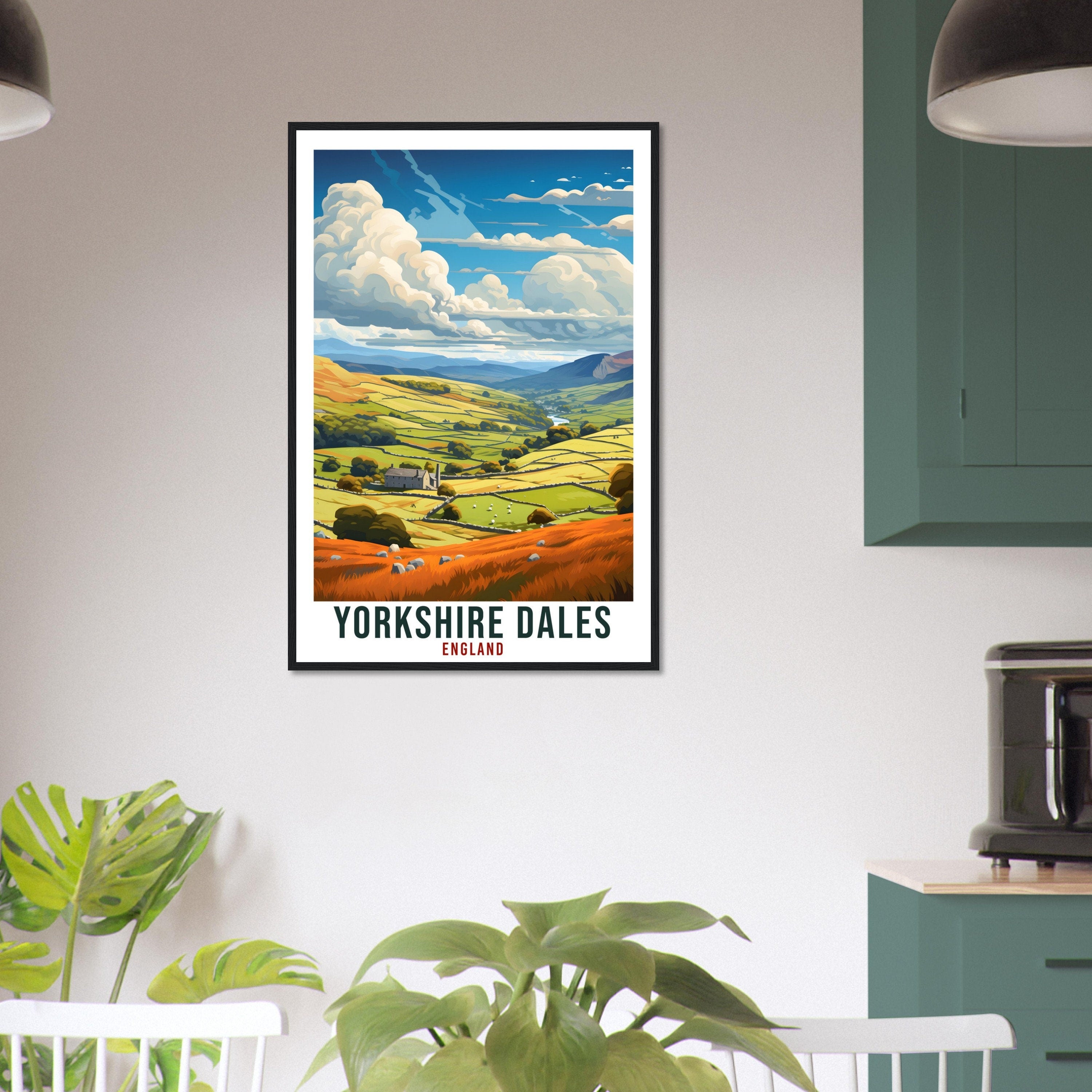 Yorkshire Dales Travel Print English Wall Art Home Decor Wall Hanging Travel Art Gift Yorkshire Dale Travel Poster England Landscape Artwork