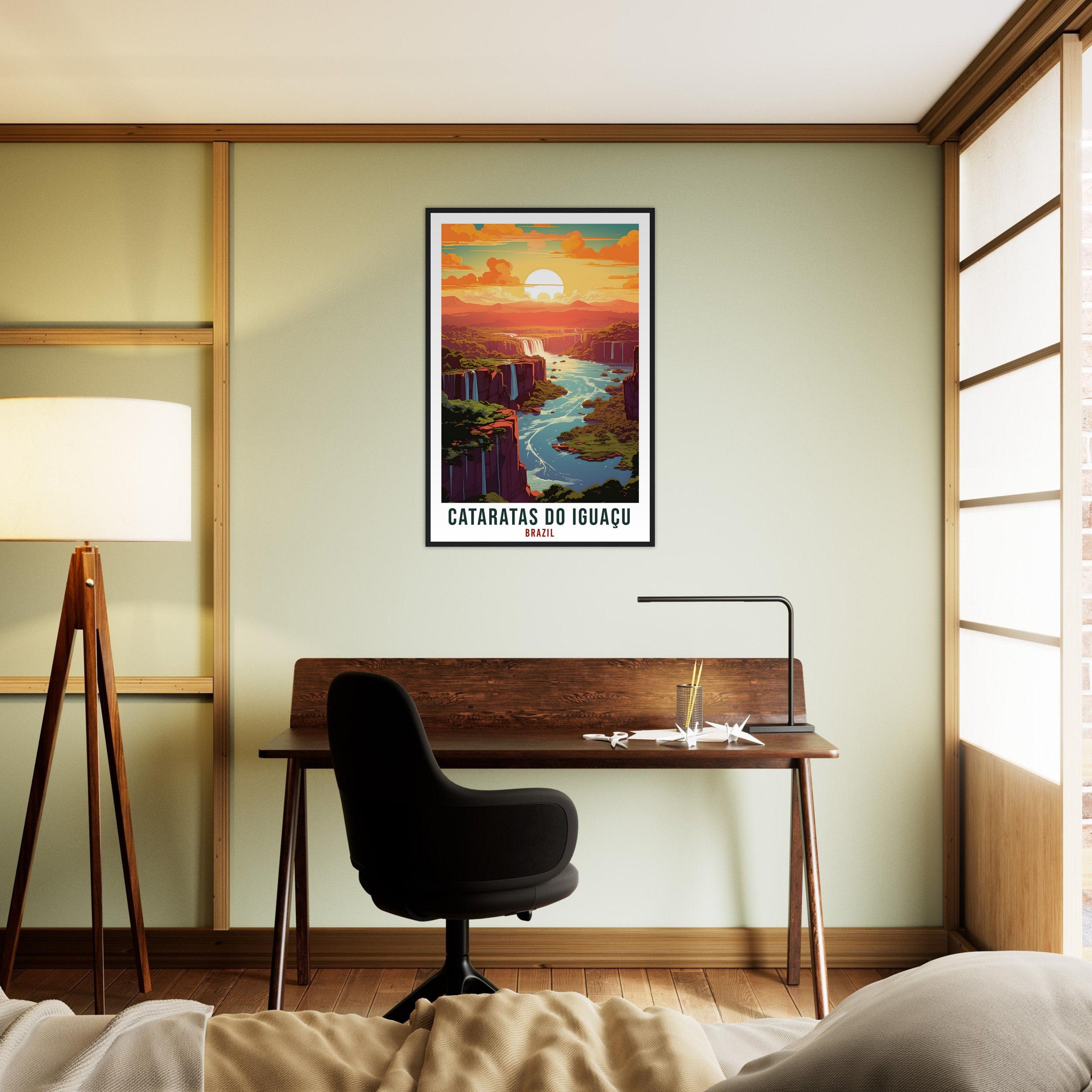 Cataratas Do Iguaçu Travel Print Wall Art Cataratas Do Iguaçu Brazil Wall Hanging Artwork Art Gifts Cataratas Iguaçu Travel Poster Brazil