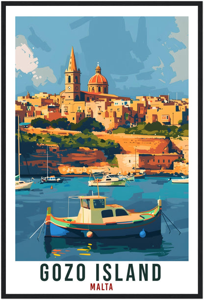 Gozo Island Travel Print Malta Wall Art Wall Hanging Home Living Décor Gozo Island Gift Art Gift Malta Artwork Gift Malta Travel Poster