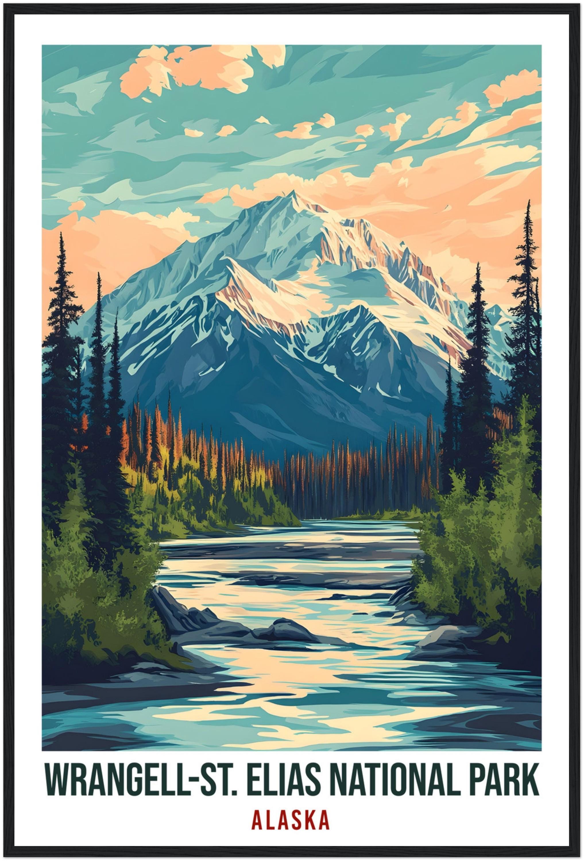 Wrangell-St. Elias National Park Alaska USA Travel Print Wall Art Wall Hanging Home Décor Alaska Gift Travel Art USA Artwork Travel Poster