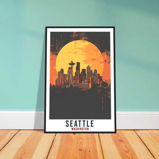 Seattle Travel Print Washington Home Decoration USA City Wall Art Gift Wall Hanging Art Lover Washington Artwork Seattle Travel Poster