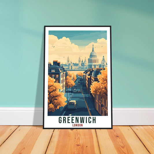 Greenwich London Travel Print England Decor Greenwich Wall Art Gift Wall Hanging Art Lover Greenwich England Artwork Travel Poster UK Art
