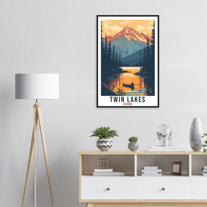 Twin Lakes Travel Print Alaska Home Decoration USA City Wall Art Gift Wall Hanging Art Lover Alaska Artwork Twin Lakes Nature Travel Poster