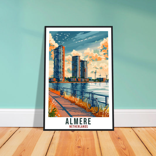 Almere Travel Print Holland Wall Art Wall Hanging Home Décor Almere Gift Art Lovers Gift Dutch Artwork Gift The Netherlands Travel Poster