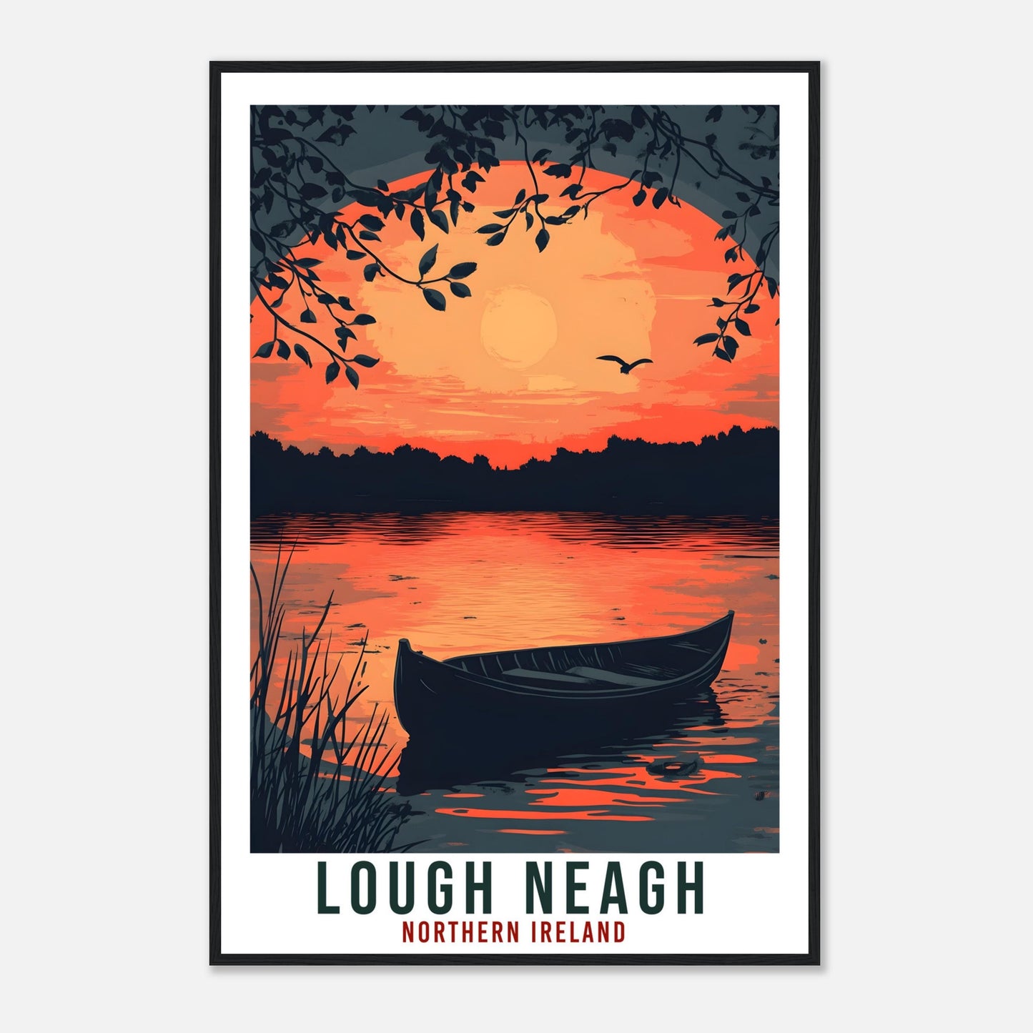 Lough Neagh Travel Print Northern Ireland Home Decor Lough Neagh Wall Art Gift Wall Hanging PLACE Irish Artwork Travel Poster Ireland Travel