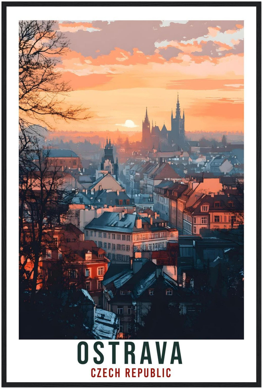 Ostrava Travel Print Czechia Home Decor Ostrava Wall Art Gift Wall Hanging Art Lover Ostrava Czech Republic Artwork Travel Poster Travel Art