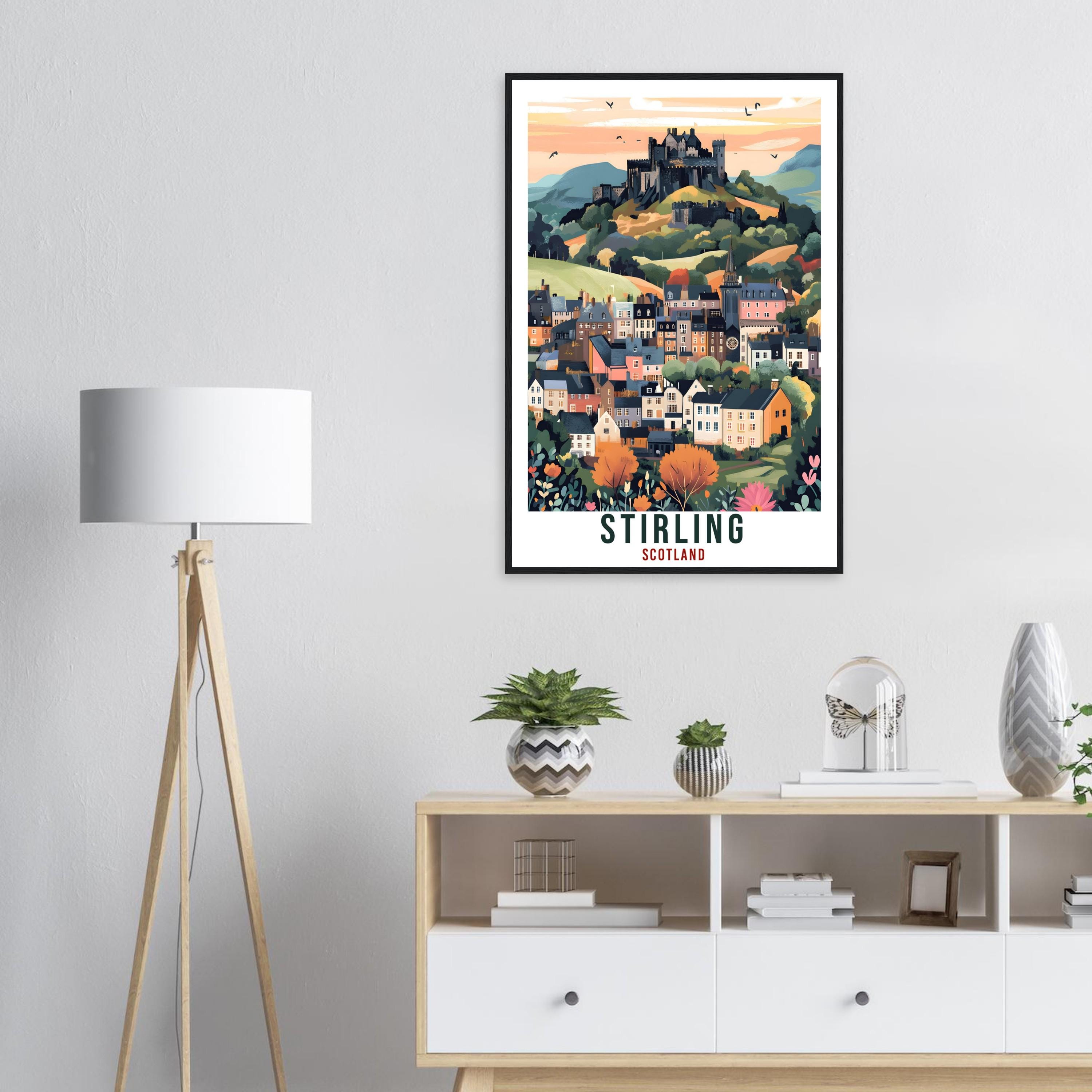 Stirling Travel Print Scotland Home Decor Stirling Wall Art Wall Hanging Art Lover Scotland Artwork Travel Poster Stirling Travel Art Gift