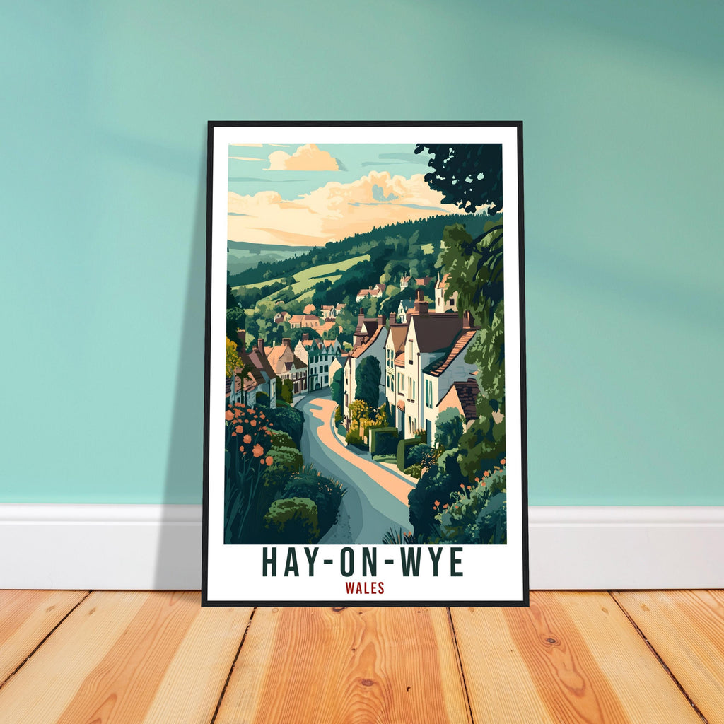 Hay-On-Wye Travel Print Wales Home Decor Hay-On-Wye Wall Art Wall Hanging Art Lover Wales Artwork Travel Poster Hay-On-Wye Travel Art Gift