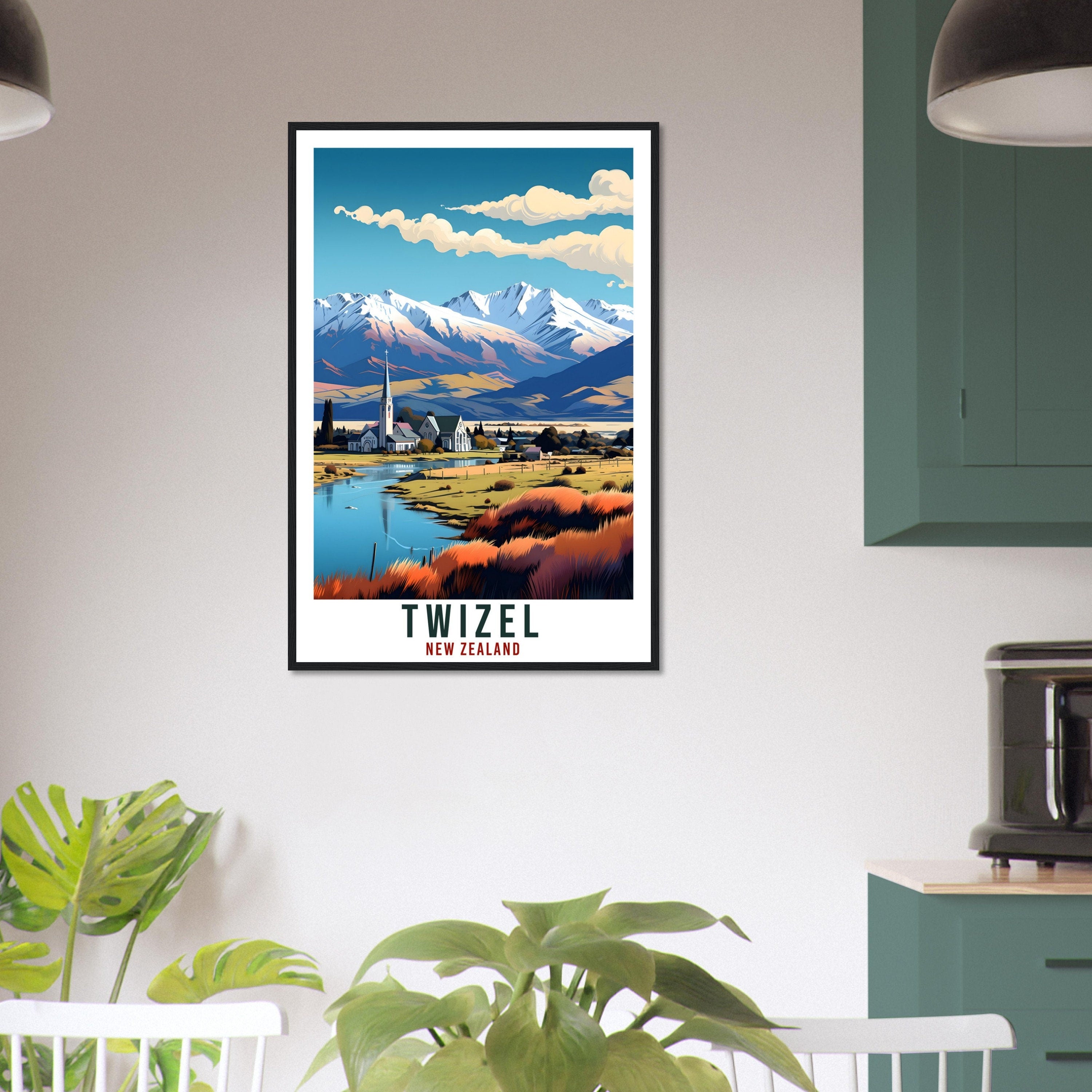 Twizel Travel Print Wall Art Twizel  New Zealand Wall Hanging Artwork Twizel  Art Gifts Twizel  Travel Poster New Zealand Art Lovers Gift