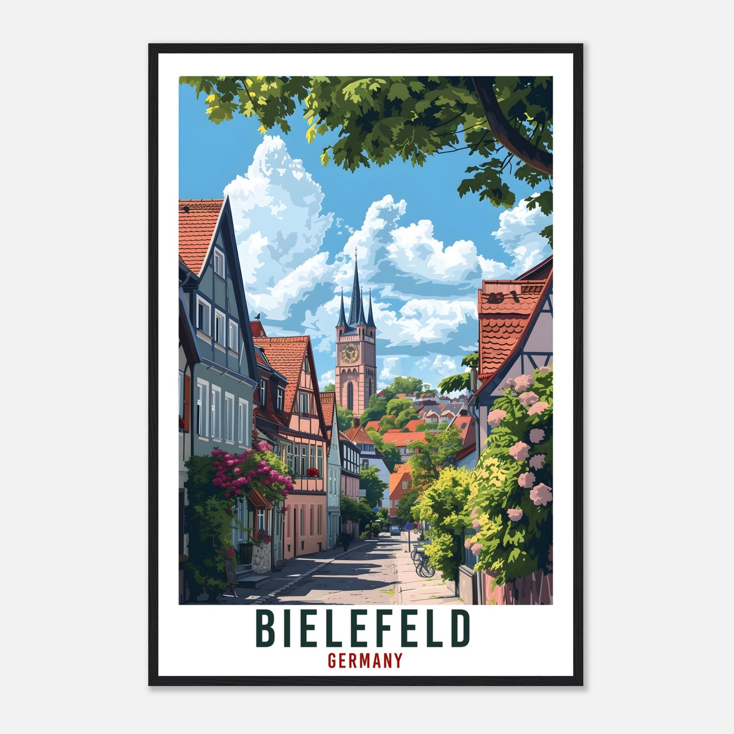 Bielefeld Travel Print Germany Home Decoration Bielefeld German Wall Art Gift Wall Hanging Art Lover Germany Artwork Bielefeld Travel Poster
