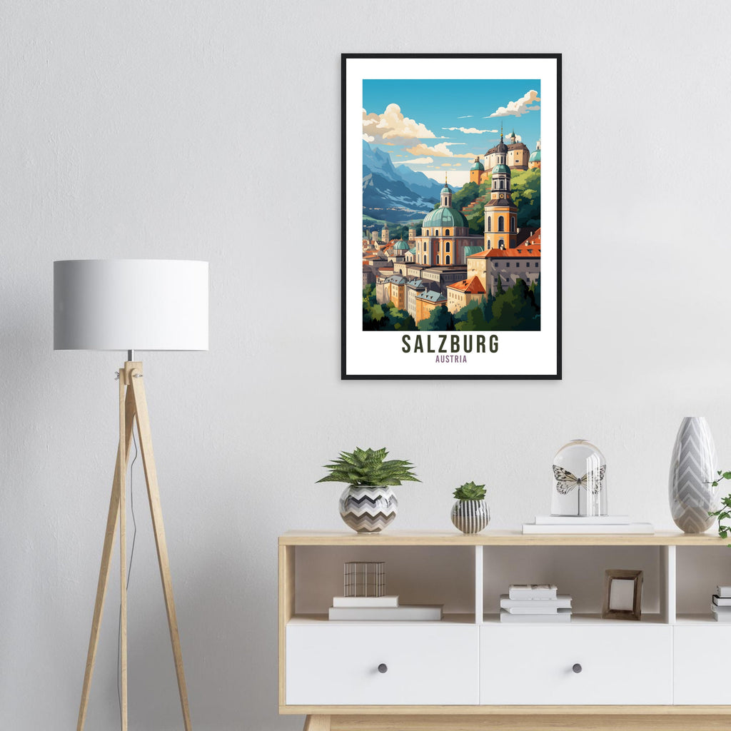 Salzburg Travel Print Wall Art Salzburg Wall Hanging Austria Gift Holiday Print Salzburg Art Print Austrian Travel Poster Landscape Print