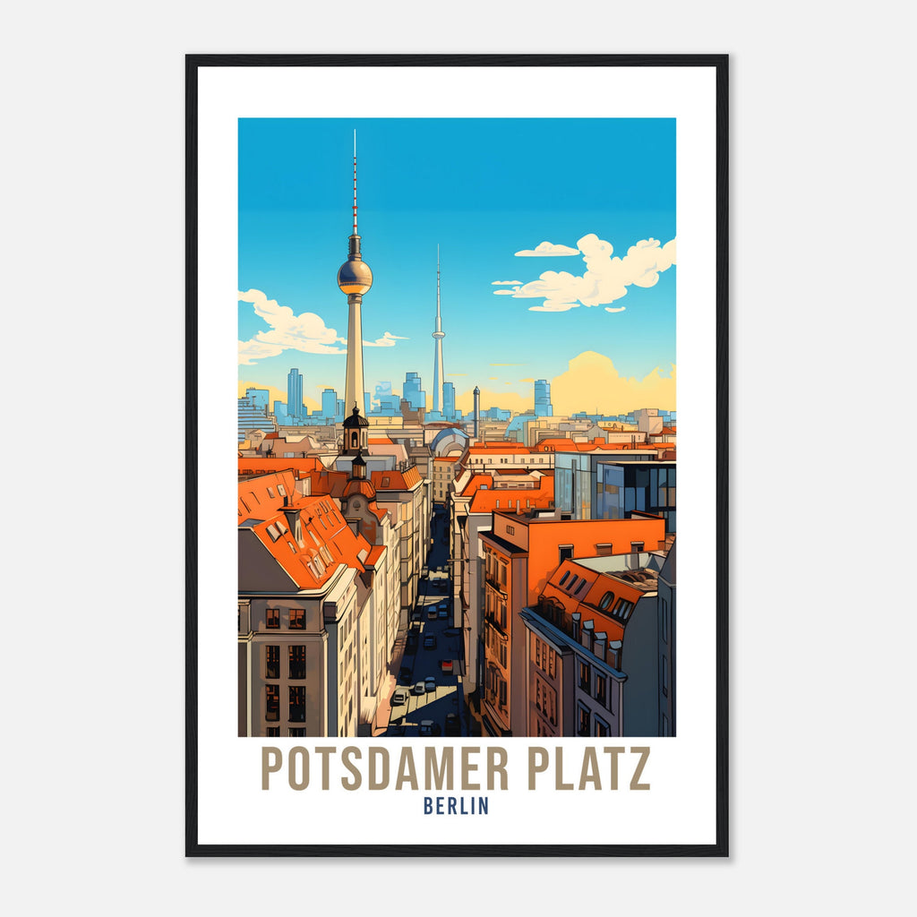 Berlin Travel Print Germany Postdamer Platz Travel Poster Berlin Home Decor Berlin Cityscape Art Gift Postdamer Platz Berlin Wall Art Gift