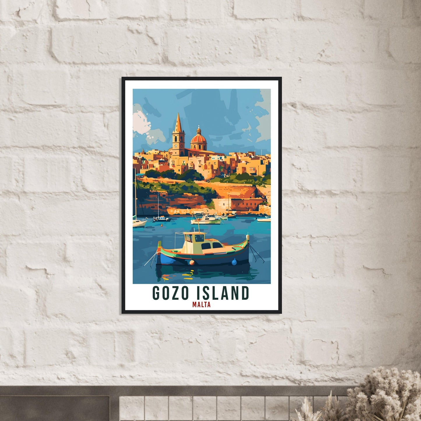 Gozo Island Travel Print Malta Wall Art Wall Hanging Home Living Décor Gozo Island Gift Art Gift Malta Artwork Gift Malta Travel Poster