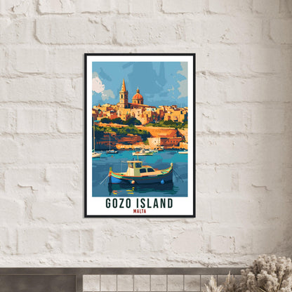 Gozo Island Travel Print Malta Wall Art Wall Hanging Home Living Décor Gozo Island Gift Art Gift Malta Artwork Gift Malta Travel Poster