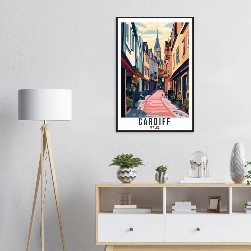 Cardiff Travel Print Wales Home Decor Cardiff Wall Art Wall Hanging Art Lover Wales Artwork Travel Poster Wales Cardiff Travel Artwork Gift