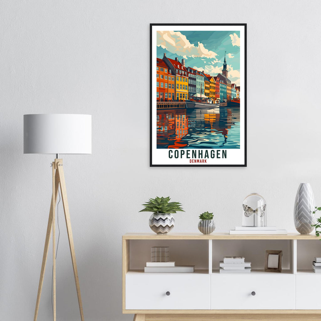 Copenhagen Danish Travel Print Denmark Wall Art Wall Hanging Home Living Décor Copenhagen Gift Art Lovers Denmark Artwork Gift Travel Poster