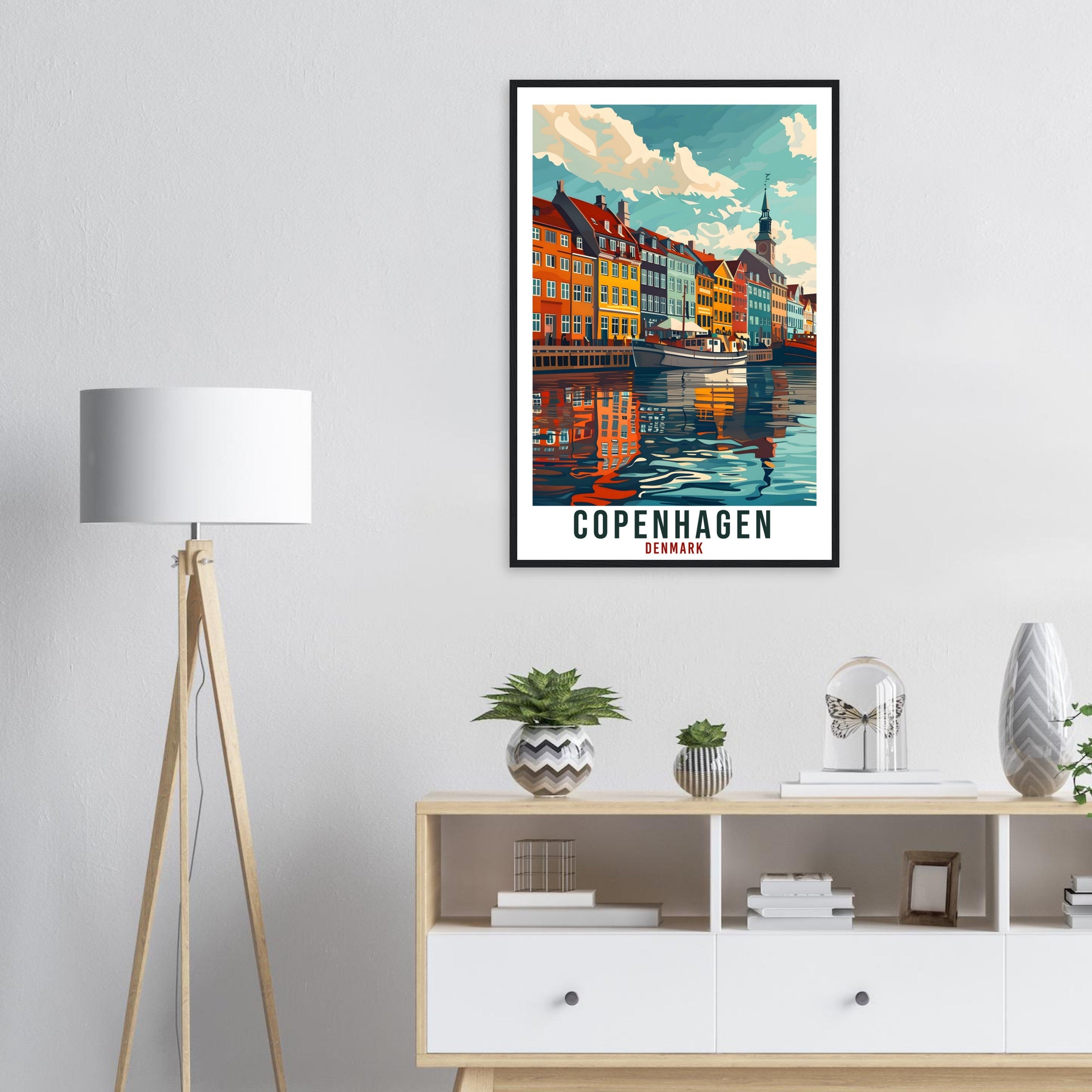 Copenhagen Danish Travel Print Denmark Wall Art Wall Hanging Home Living Décor Copenhagen Gift Art Lovers Denmark Artwork Gift Travel Poster