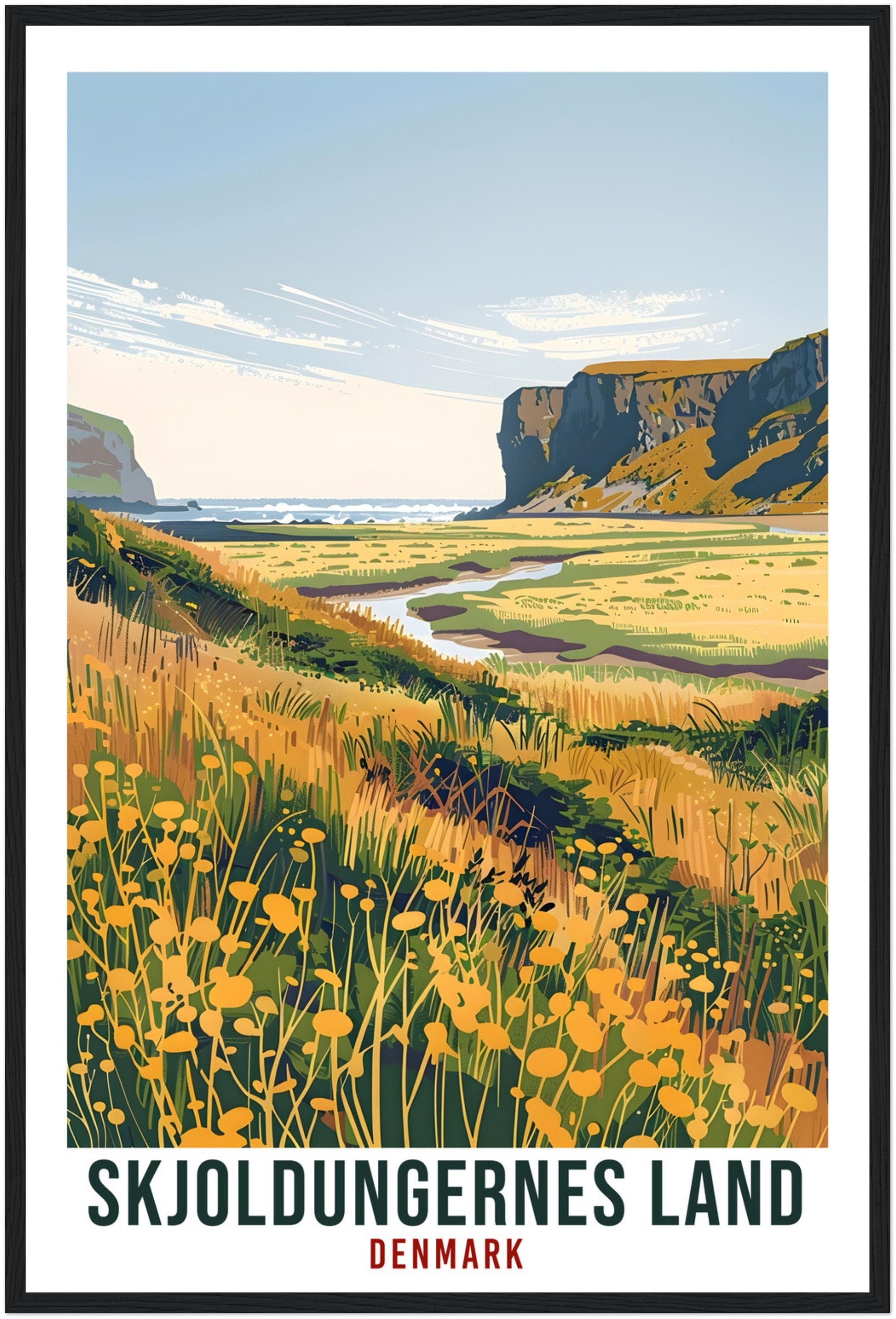 Skjoldungernes Land Travel Print Denmark Wall Art Wall Hanging Home Living Décor Gift Art Lovers Denmark Artwork Gift Danish Travel Poster