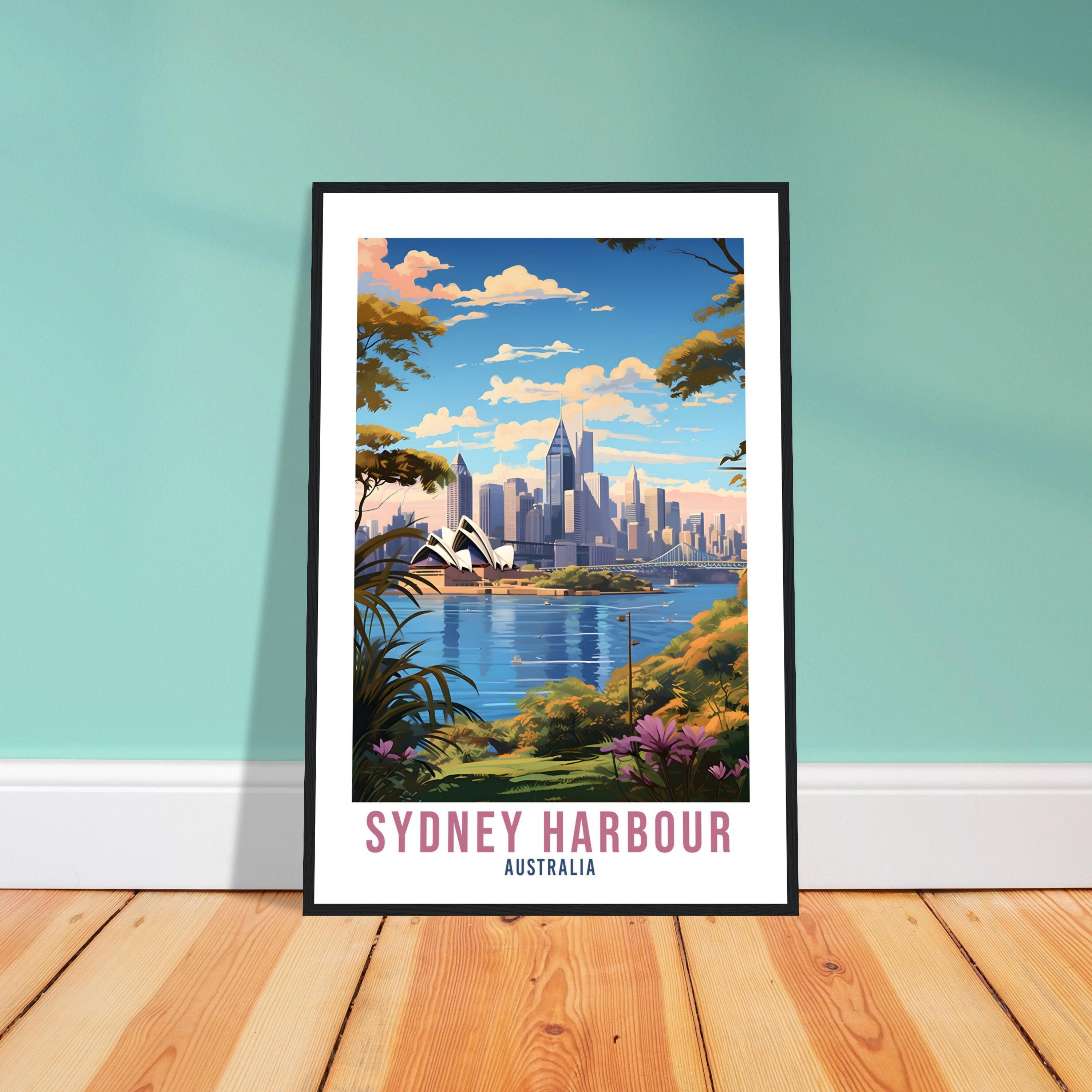 Sydney Harbour Travel Print Wall Art Sydney Australia Wall Hanging Home Décor Sydney Art Gift Australian Art Lover Sydney Travel Poster Art