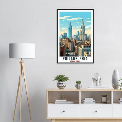 Philadelphia Travel Poster Pennsylvania Home Decor USA Wall Art Gift Wall Hanging Art Lover Pennsylvania Artwork Philadelphia Travel Print