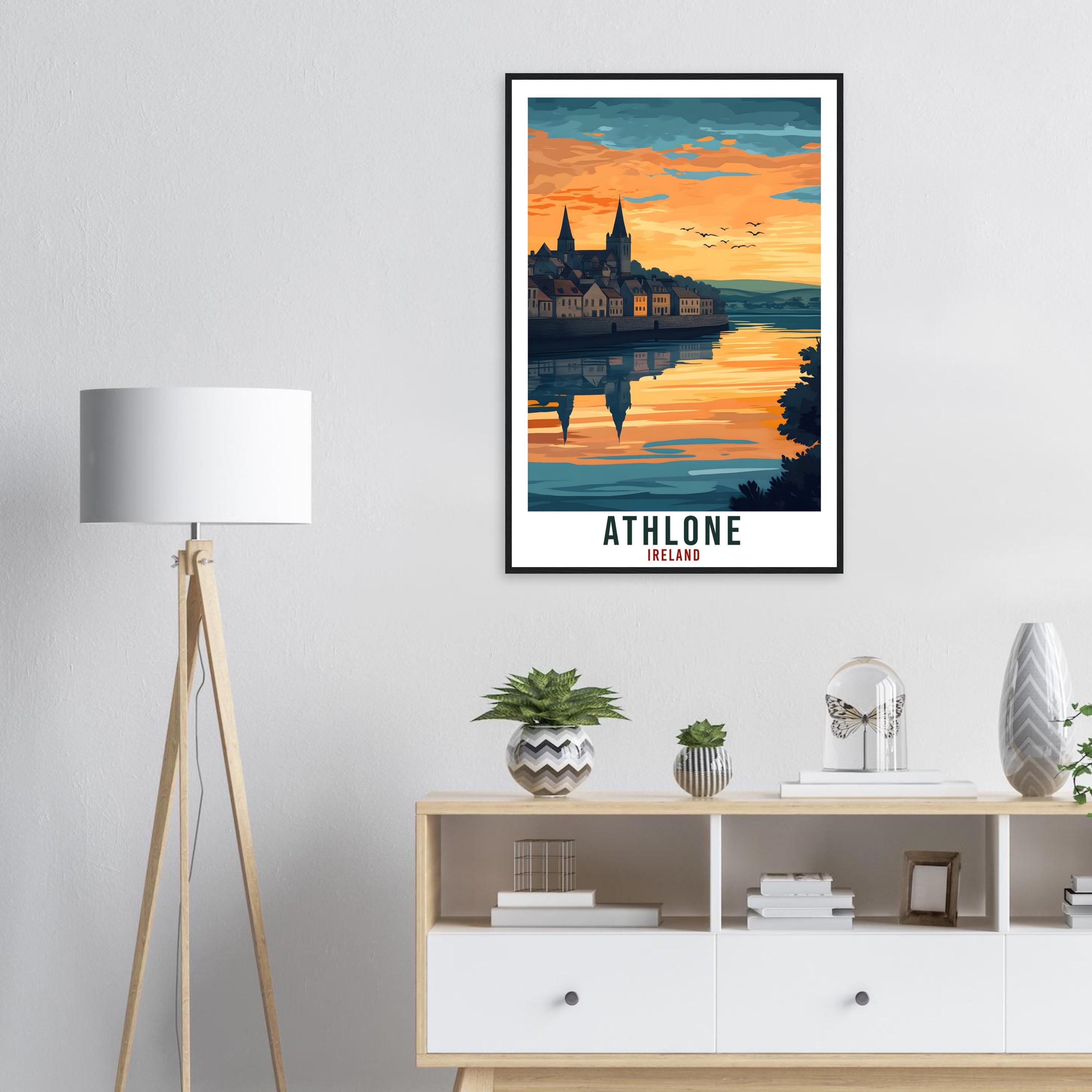 Athlone Travel Print Ireland Home Decor Athlone Wall Art Gift Wall Hanging Art Lover Athlone Irish Artwork Travel Poster Ireland Travel Art