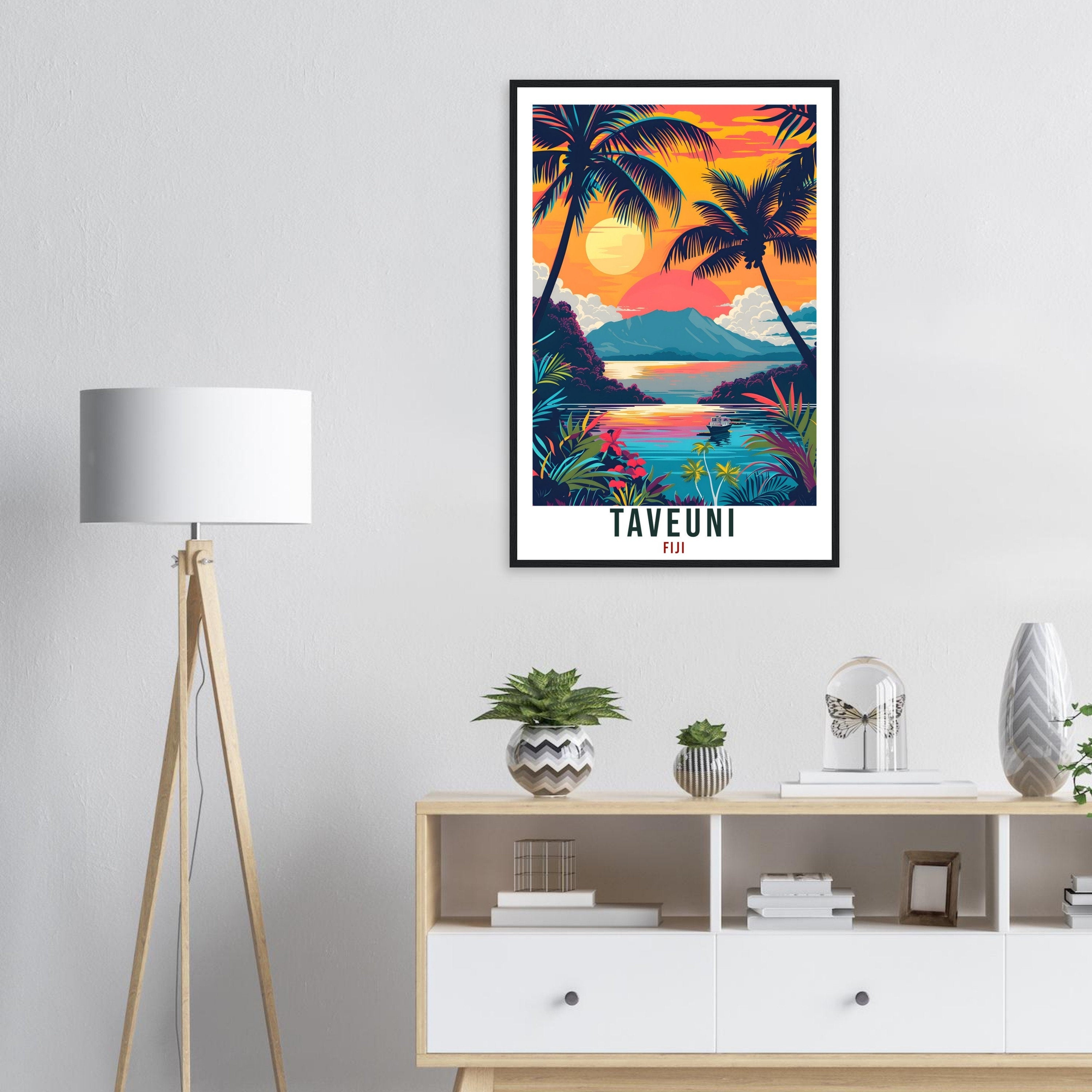 Taveuni Fiji Travel Print Fiji Wall Art Wall Hanging Home Décor Taveuni Gift Fiji Islands Landmark Artwork Travel Art Fijian Travel Poster