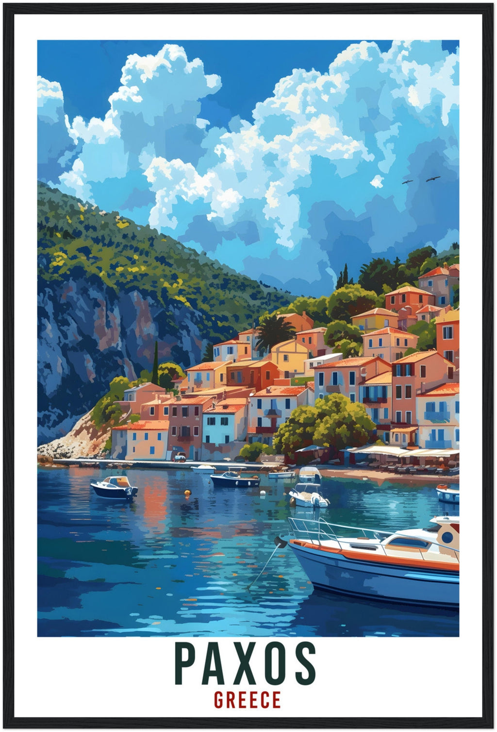 Paxos Travel Print Gift Greece Home Decoration Paxos Greek Islands Wall Art Gift Wall Hanging Art Lover Greece Artwork Paxos Travel Poster