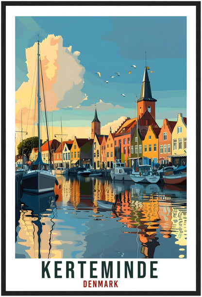 Kerteminde Travel Print Denmark Wall Art Wall Hanging Home Living Décor Kerteminde Gift Art Lovers Denmark Artwork Gift Danish Travel Poster