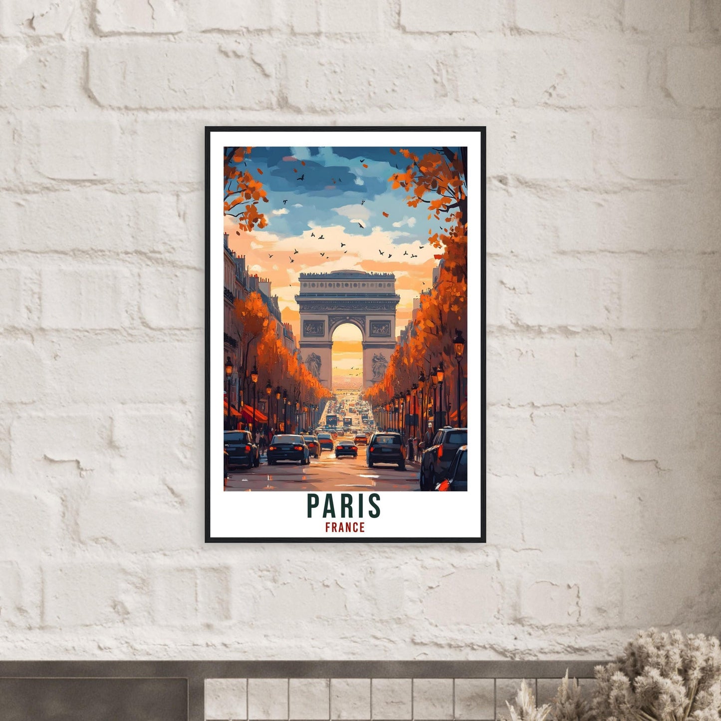 Paris Travel Print France Home Decor Paris Wall Art Gift Wall Hanging Champs-Élysées Paris France Artwork Travel Poster Arc De Triomphe Art