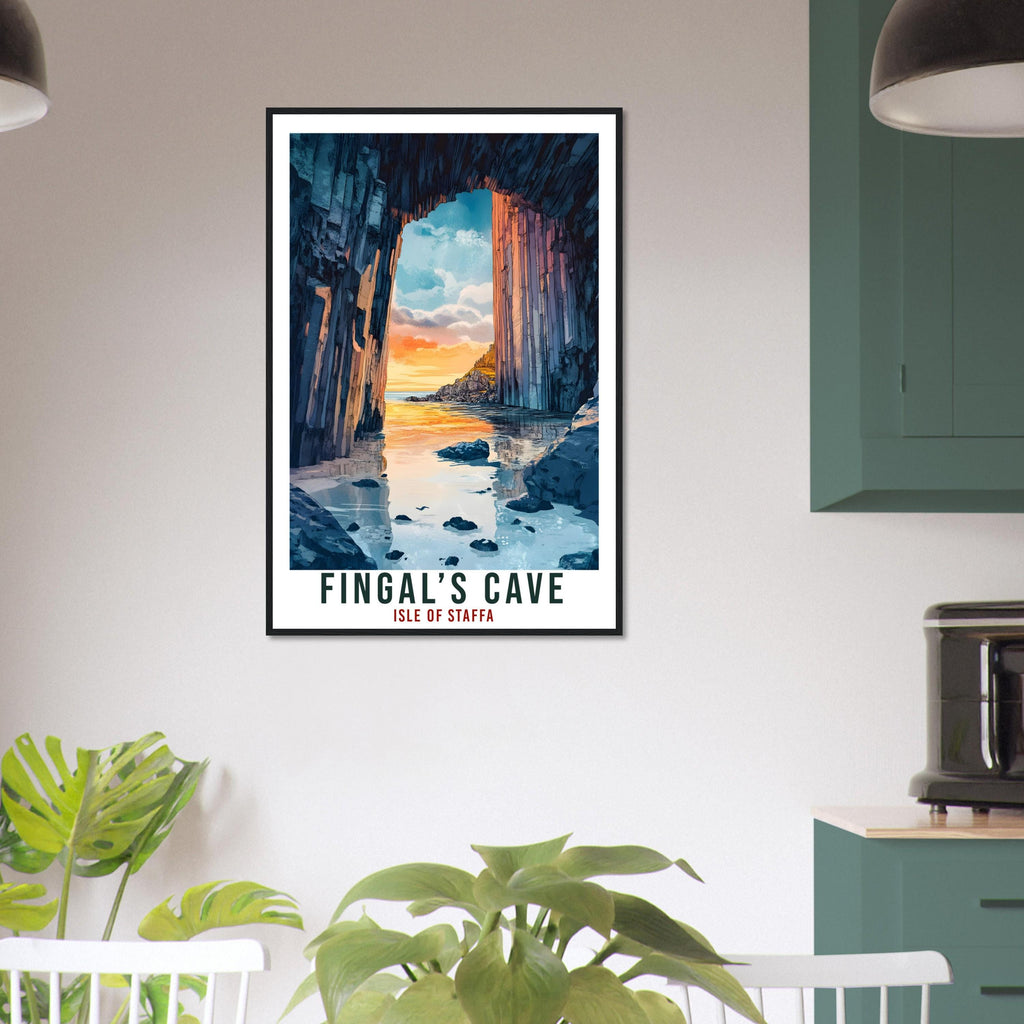 Fingal's Cave Travel Print Scotland Home Decor Fingal's Cave Wall Art Wall Hanging Art Lover Scotland Artwork Travel Poster Fingal's Cave