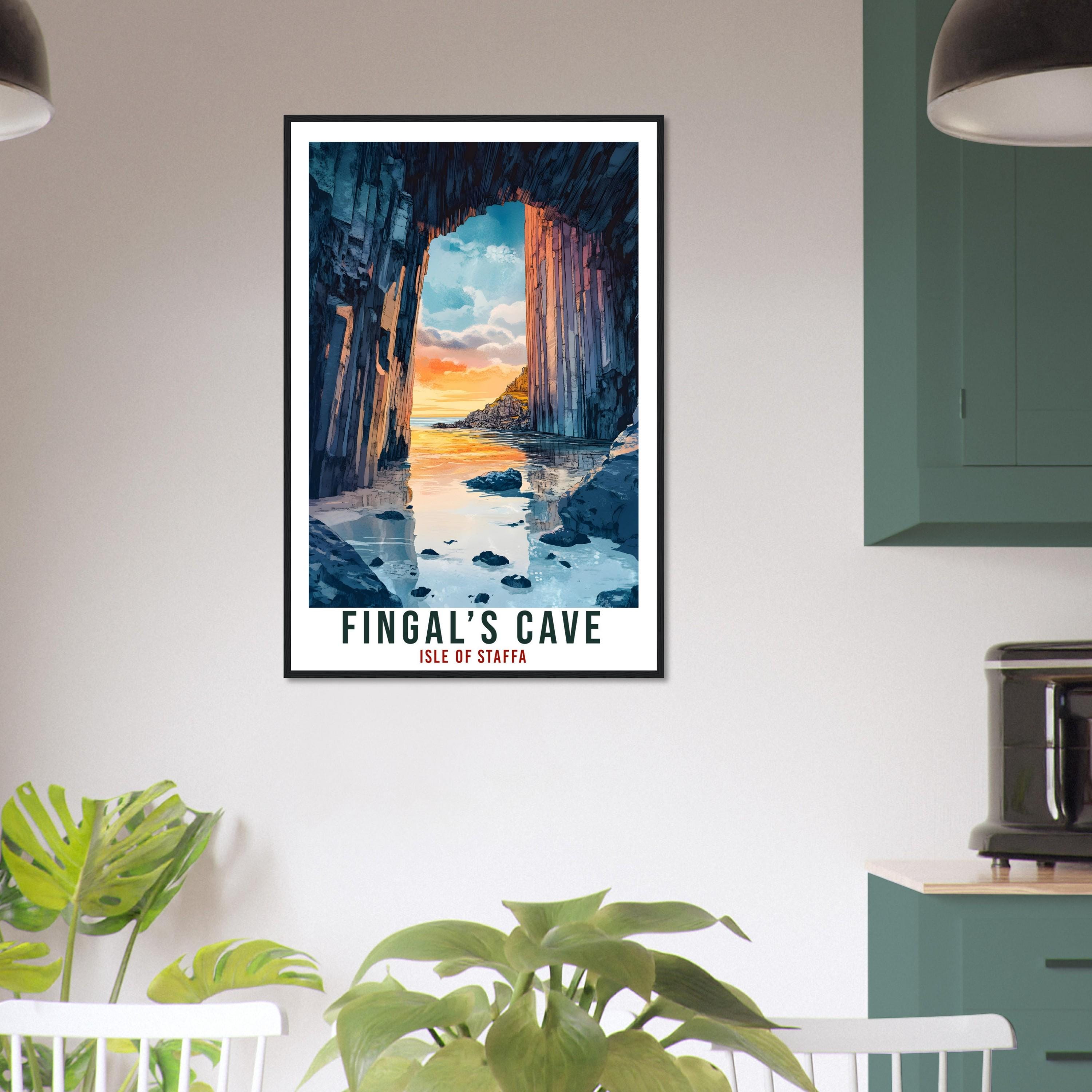 Fingal's Cave Travel Print Scotland Home Decor Fingal's Cave Wall Art Wall Hanging Art Lover Scotland Artwork Travel Poster Fingal's Cave