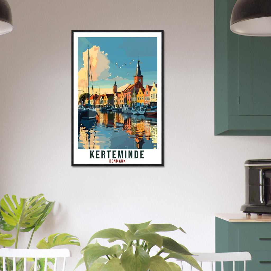 Kerteminde Travel Print Denmark Wall Art Wall Hanging Home Living Décor Kerteminde Gift Art Lovers Denmark Artwork Gift Danish Travel Poster