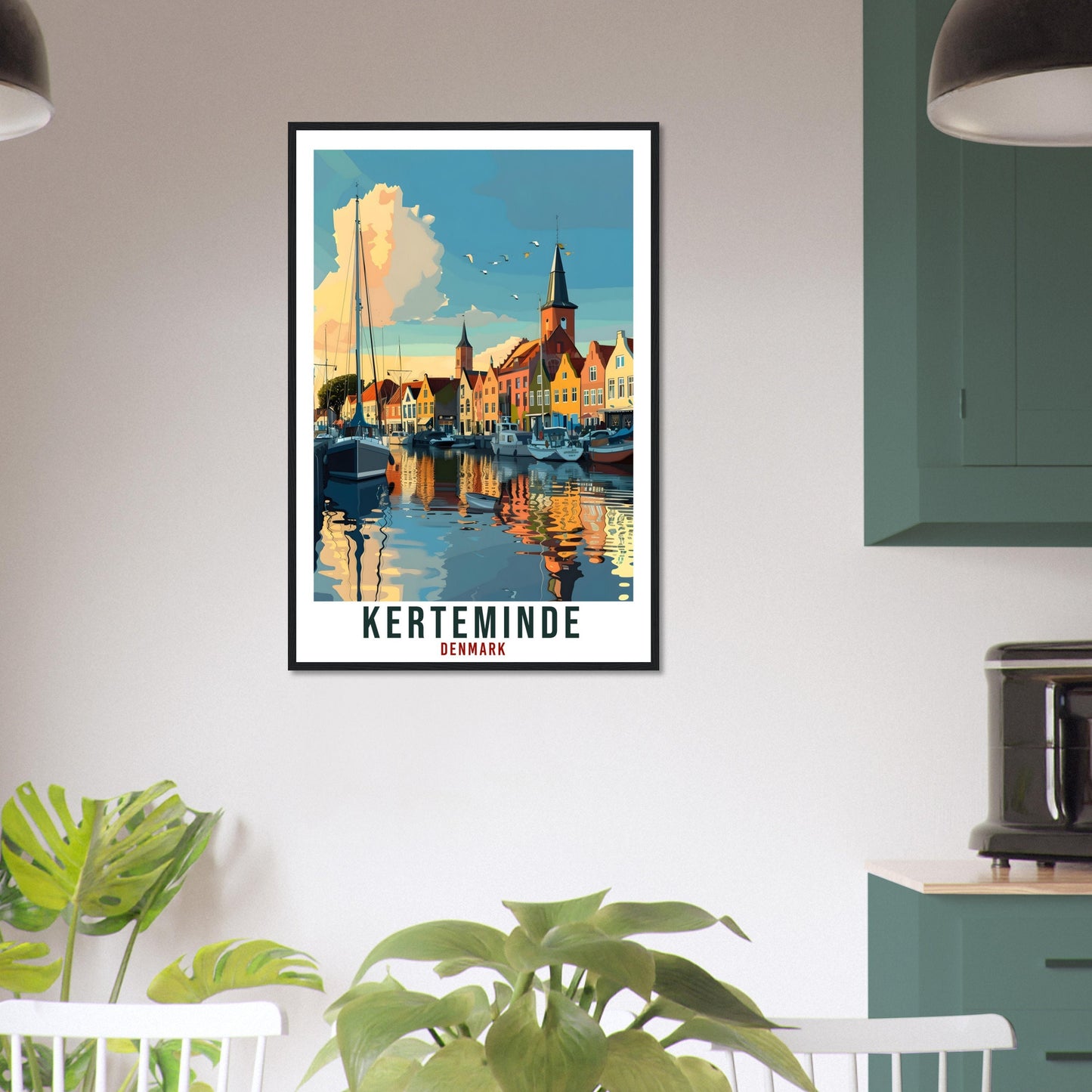 Kerteminde Travel Print Denmark Wall Art Wall Hanging Home Living Décor Kerteminde Gift Art Lovers Denmark Artwork Gift Danish Travel Poster