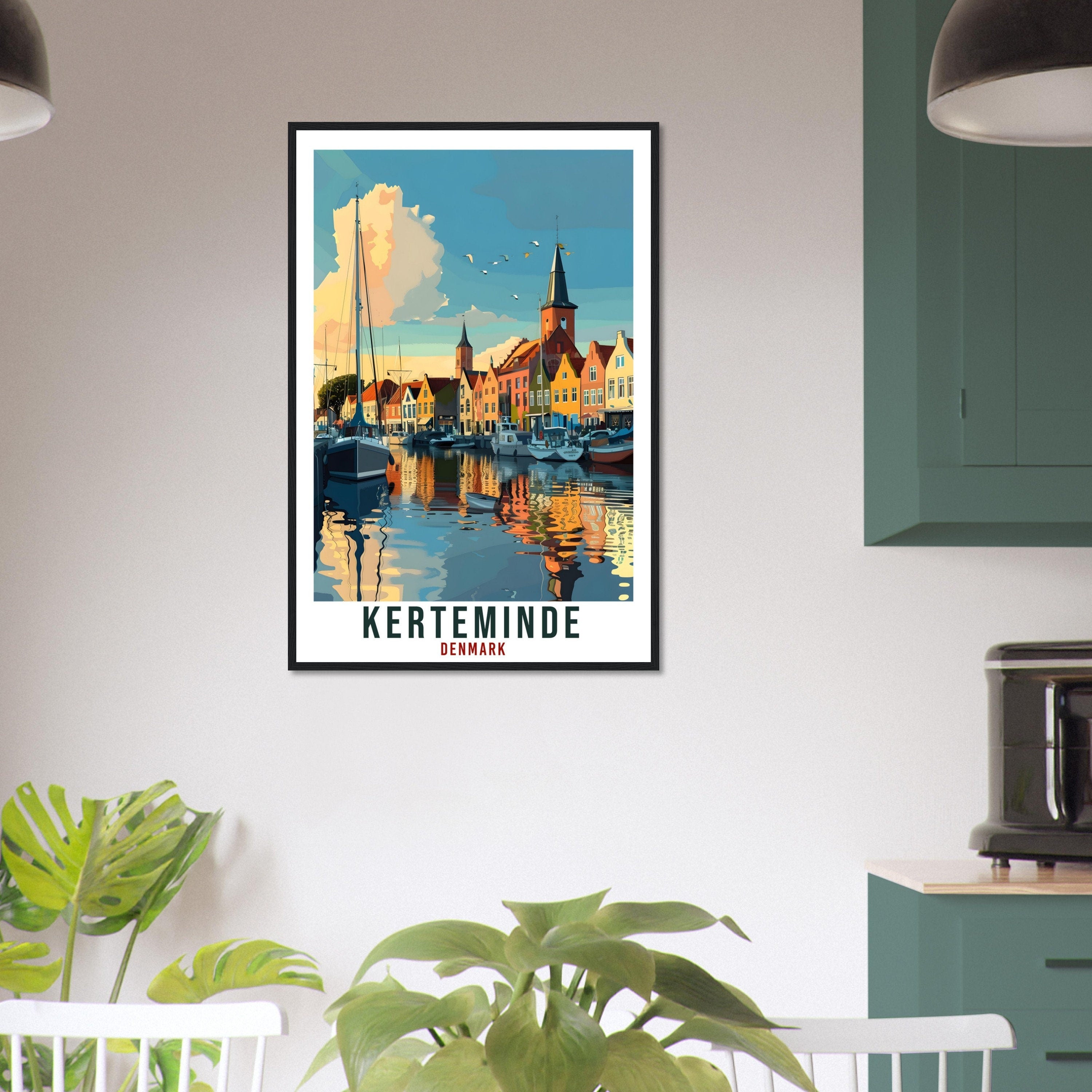 Kerteminde Travel Print Denmark Wall Art Wall Hanging Home Living Décor Kerteminde Gift Art Lovers Denmark Artwork Gift Danish Travel Poster