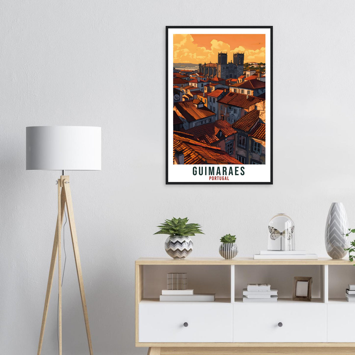 Guimaraes Travel Print Portugal Wall Art Wall Hanging Home Décor Guimaraes Gift Portugal Landmark Artwork Guimaraes Portugal Travel Poster