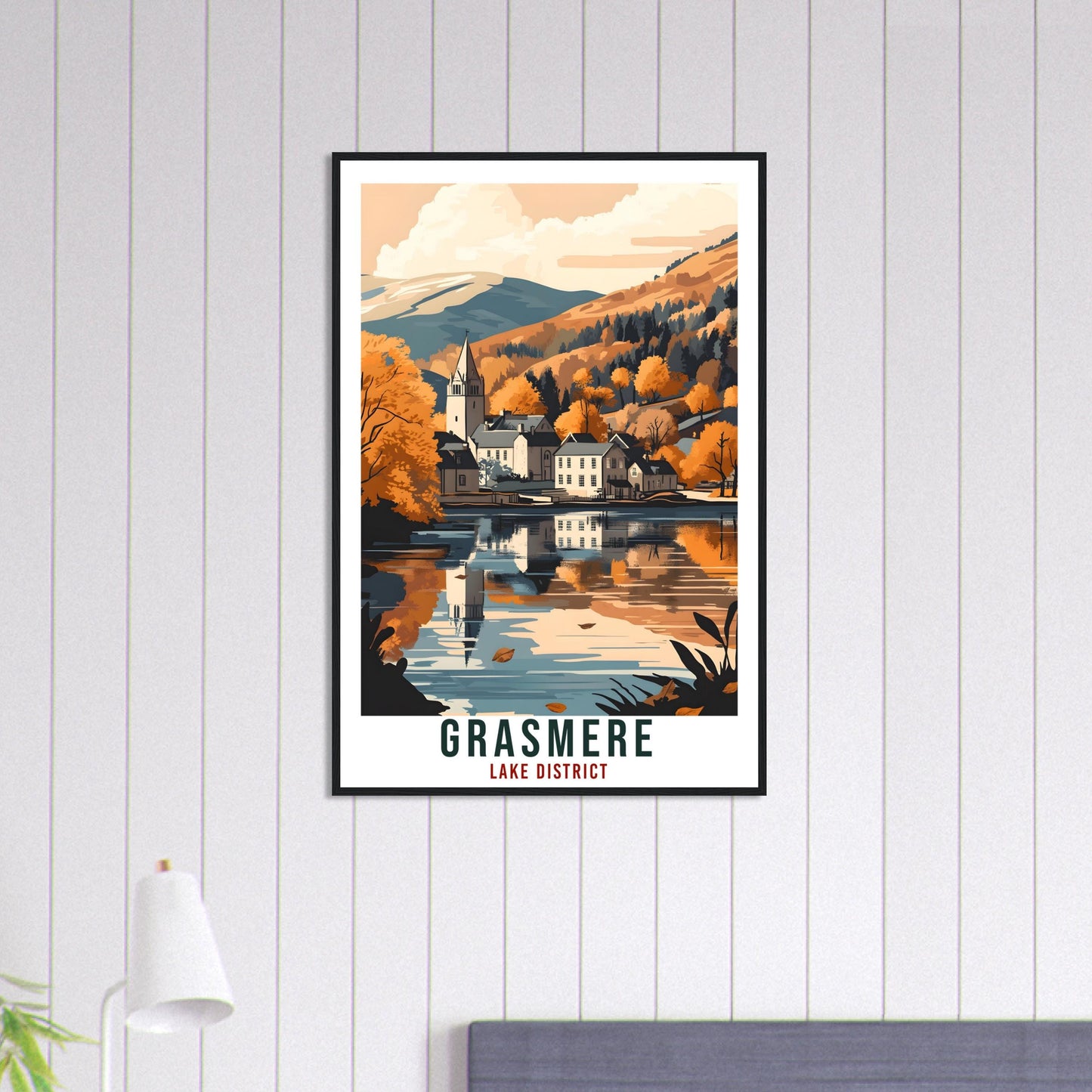 Grasmere Travel Print Lake District Home Decor Grasmere Wall Art Wall Hanging Art Lover Lake District Artwork Travel Poster Cumbria Travel