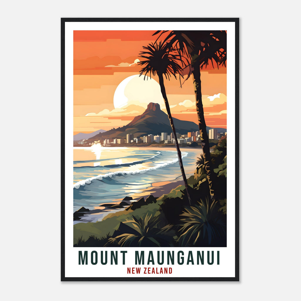 Mount Maunganui Travel Print Wall Art Maunganui New Zealand Wall Hanging Home Décor Mount Maunganui Gift Art Lover New Zealand Travel Poster