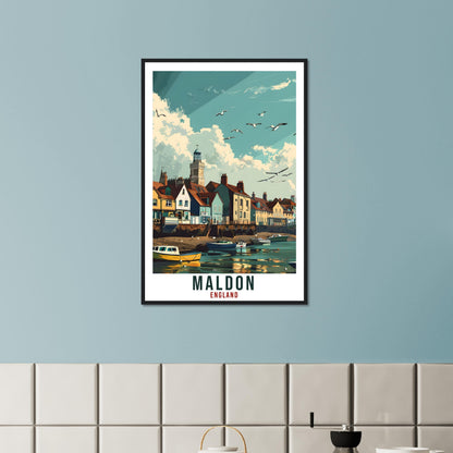 Maldon Travel Print Wall Art Maldon Wall Hanging Home Living Décor Maldon Gift Art Lovers Gift UK Artwork Gift Print England Travel Poster