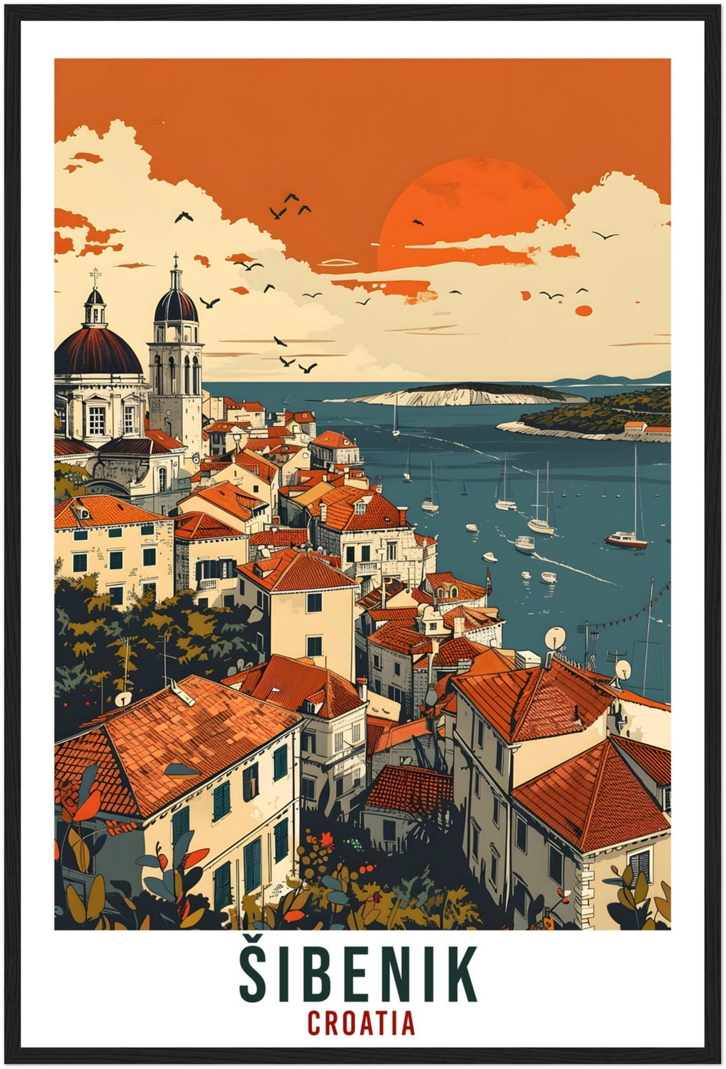 Šibenik Travel Print Croatia Wall Art Wall Hanging Home Décor Šibenik Gift Art Lovers Gift Croatian Artwork Gift Croatia Travel Poster