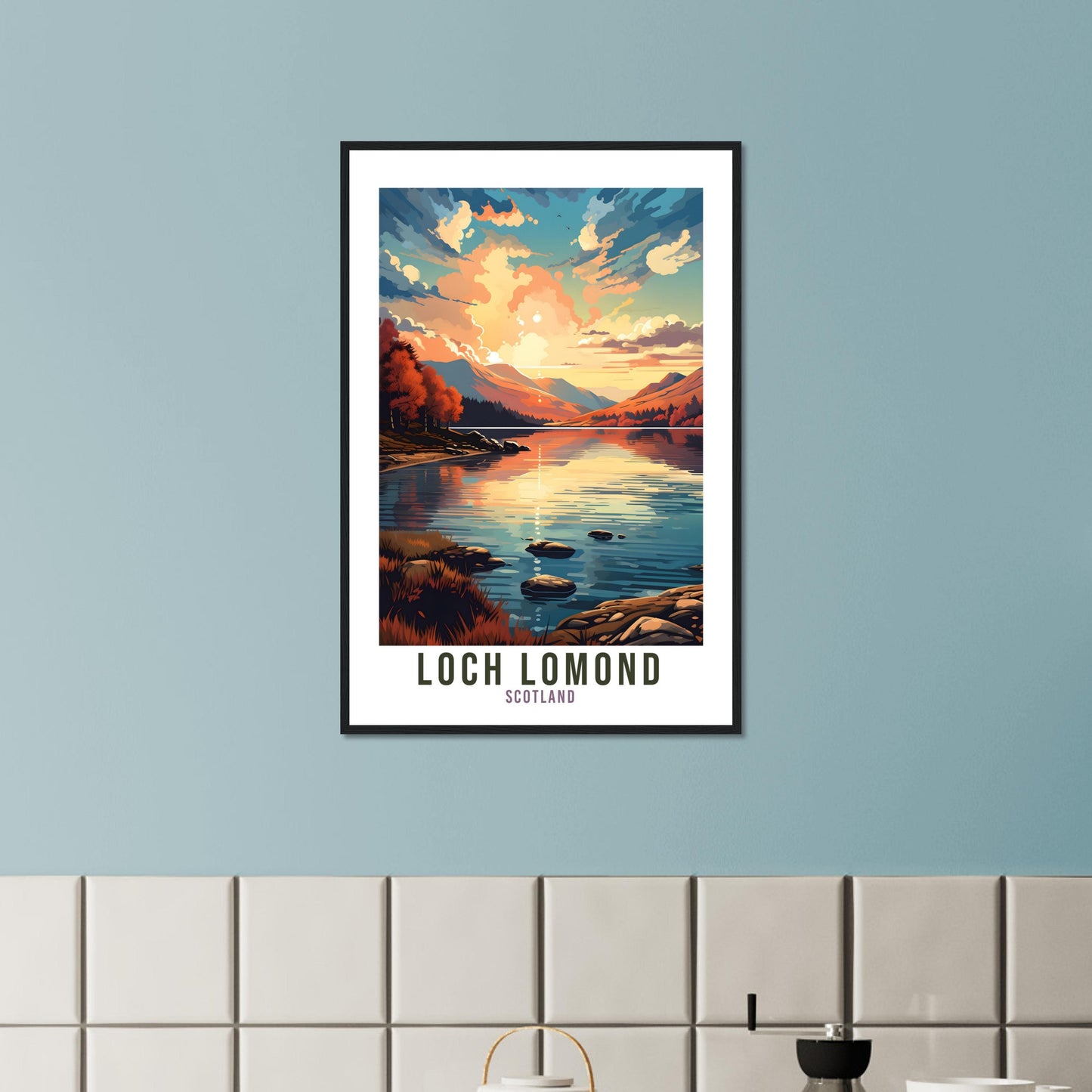 Loch Lomond Travel Print Scotland Home Decor Loch Lomond UK Nature Wall Art Loch Lomond Artwork Gift UK Coast Scottish Travel Poster