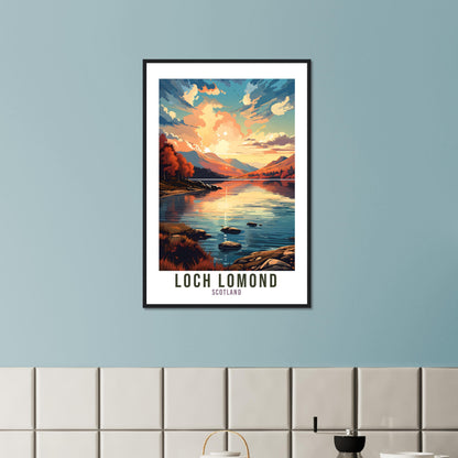 Loch Lomond Travel Print Scotland Home Decor Loch Lomond UK Nature Wall Art Loch Lomond Artwork Gift UK Coast Scottish Travel Poster