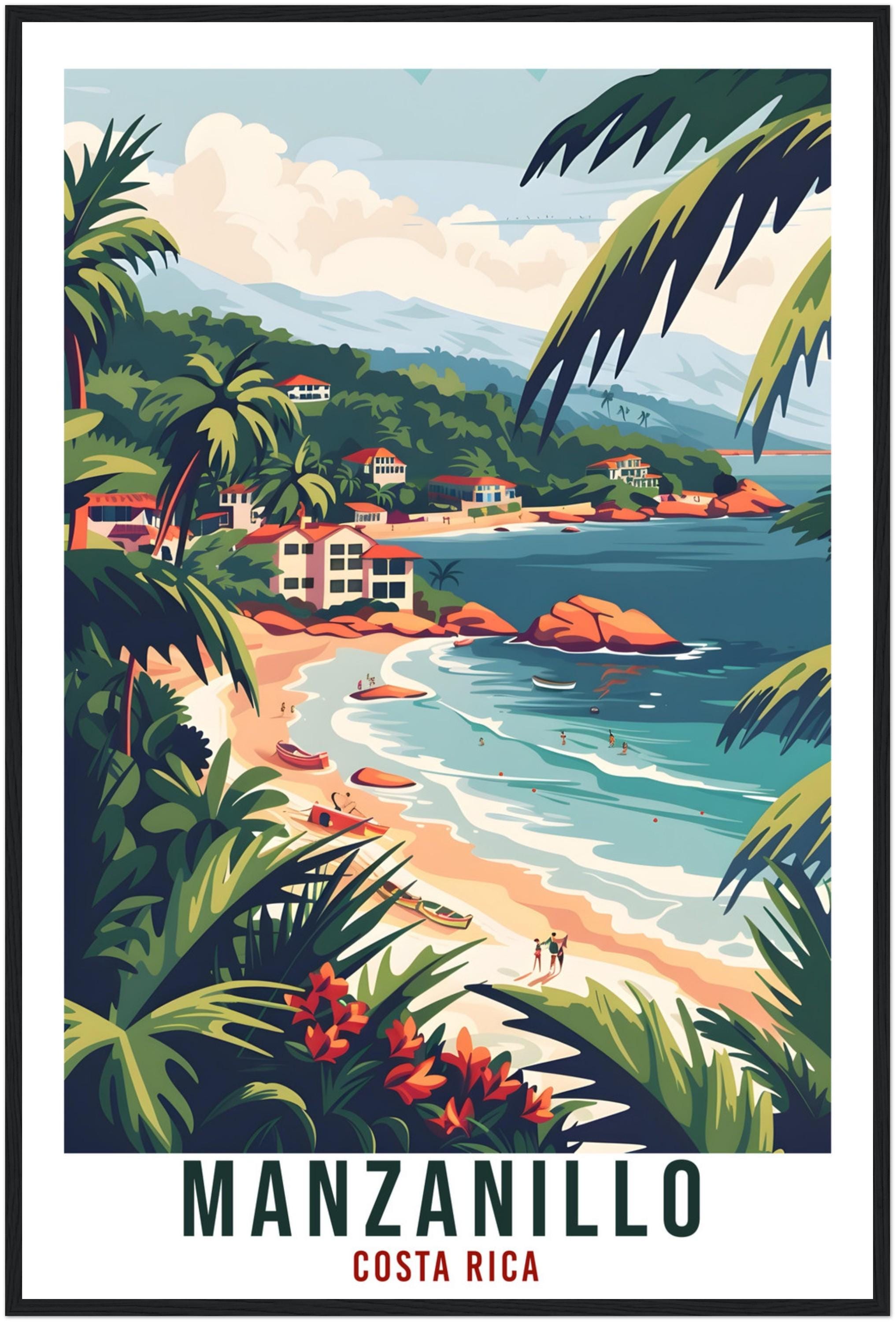 Manzanillo Costa Rica Travel Print Wall Art Wall Hanging Home Décor Manzanillo Beach Gift Artwork Travel Art Costa Rica City Travel Poster