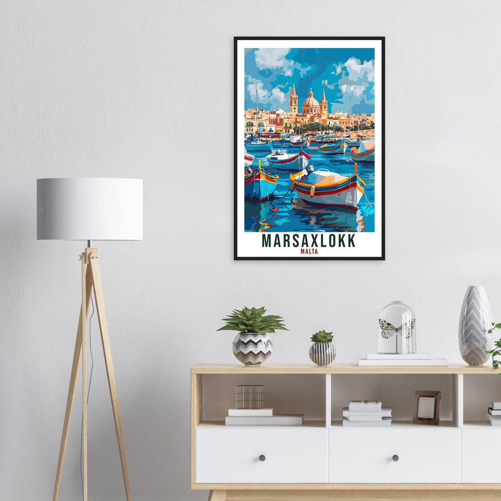Marsaxlokk Travel Print Malta Wall Art Wall Hanging Home Living Décor Marsaxlokk Gift Art Lovers Gift Malta Artwork Gift Malta Travel Poster