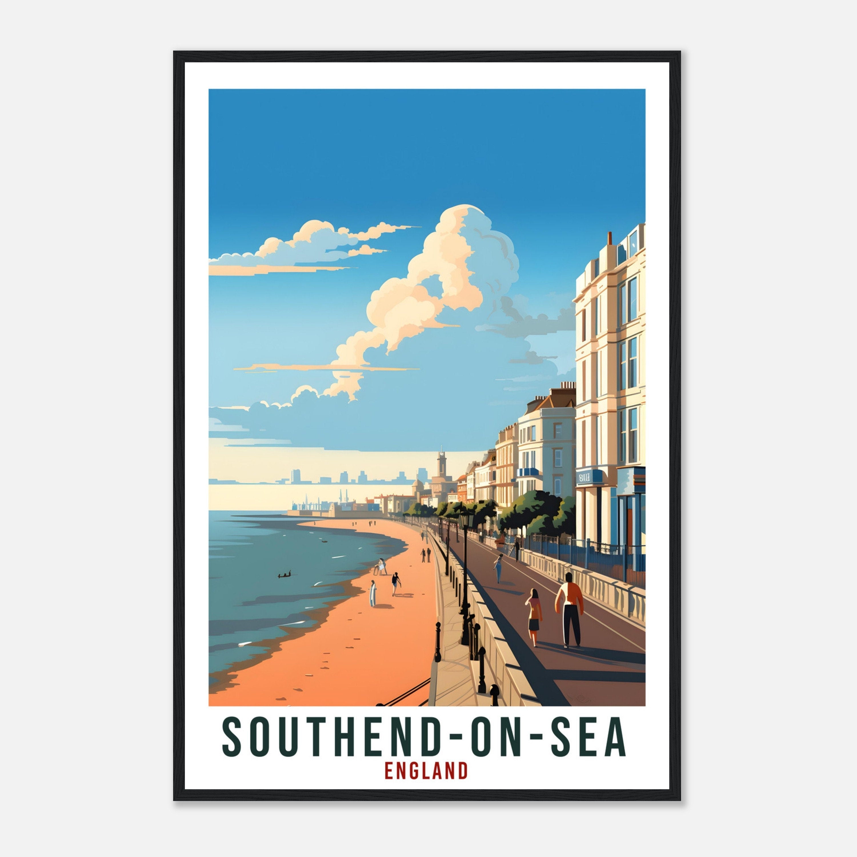Southend-On-Sea Travel Print Wall Art Wall Hanging Home Living Décor Southend Gift Art Lovers UK Artwork Gift Print England Travel Poster