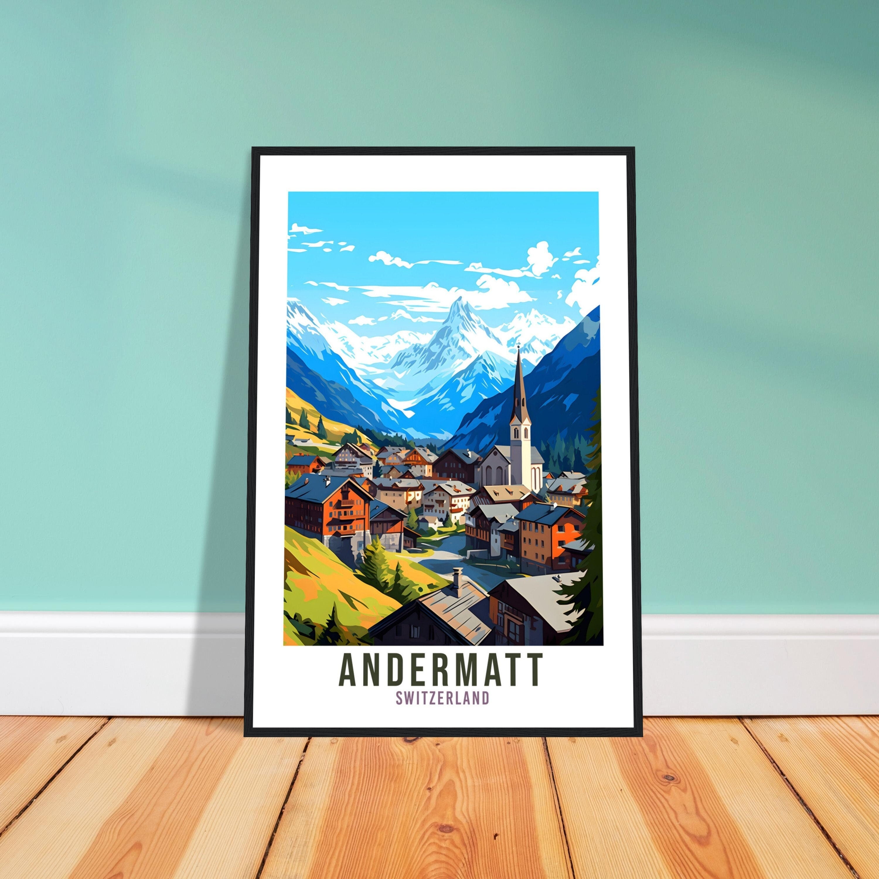 Andermatt Travel Print Wall Art Andermatt Skiing Switzerland Gift Holiday Andermatt Art Print Andermatt Travel Poster Swiss Landscape
