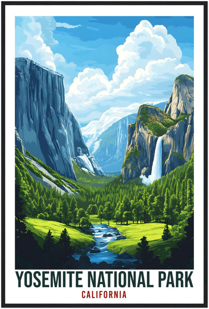 Yosemite National Park California USA Travel Print Wall Art Wall Hanging Home Décor Yosemite Park Gift Travel Art USA Artwork Travel Poster