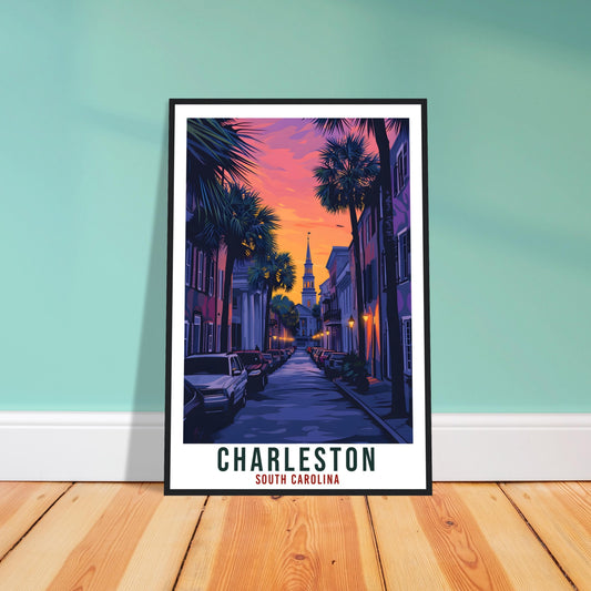 Charleston Travel Print South Carolina Home Decor USA Wall Art Gift Wall Hanging Art Lover South Carolina Artwork Charleston Travel Poster