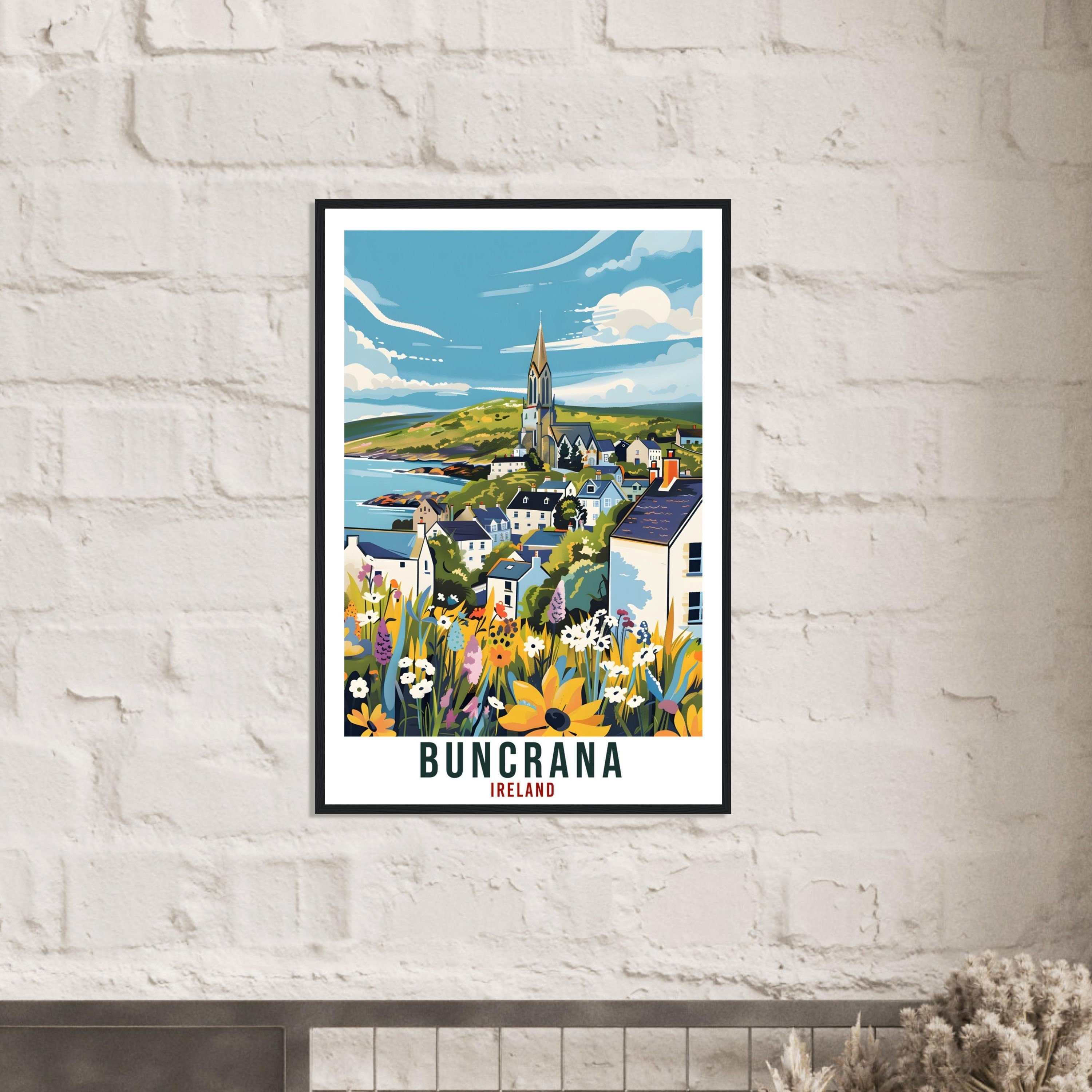 Buncrana Travel Print Ireland Wall Art Wall Hanging Home Living Décor Buncrana Gift Art Lovers Gift Irish Artwork Gift Ireland Travel Poster